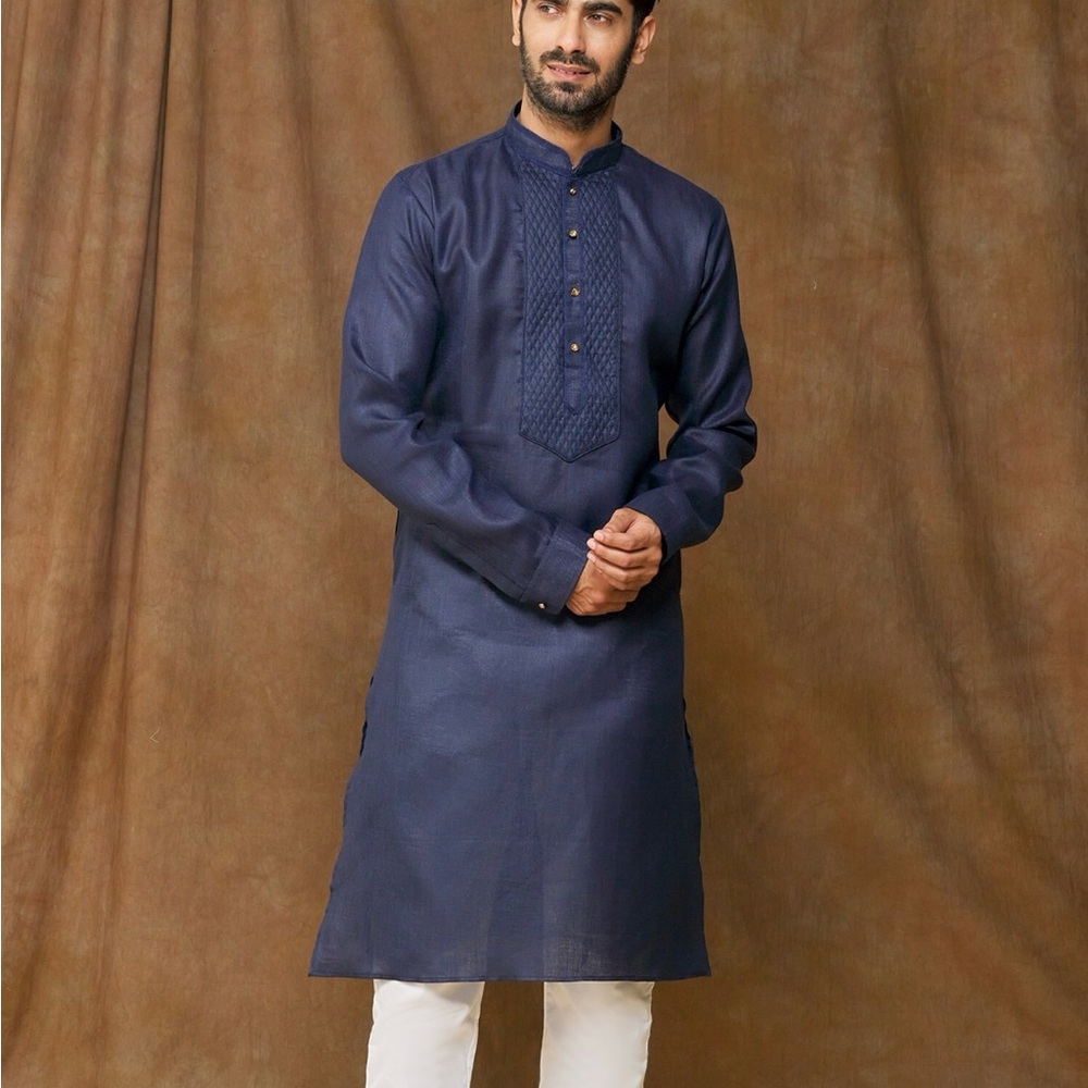 Navy Blue Kurta - Full Set